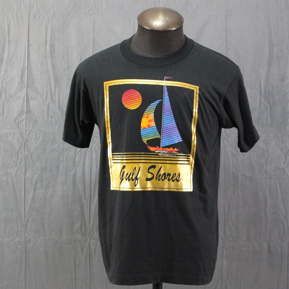 Vintage Graphic T-shirt - Gulf Shores Alabama Sailboat Graphic - Men's Large